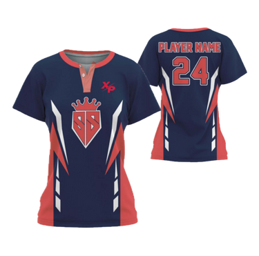 2-Button Short Sleeve Softball Jersey